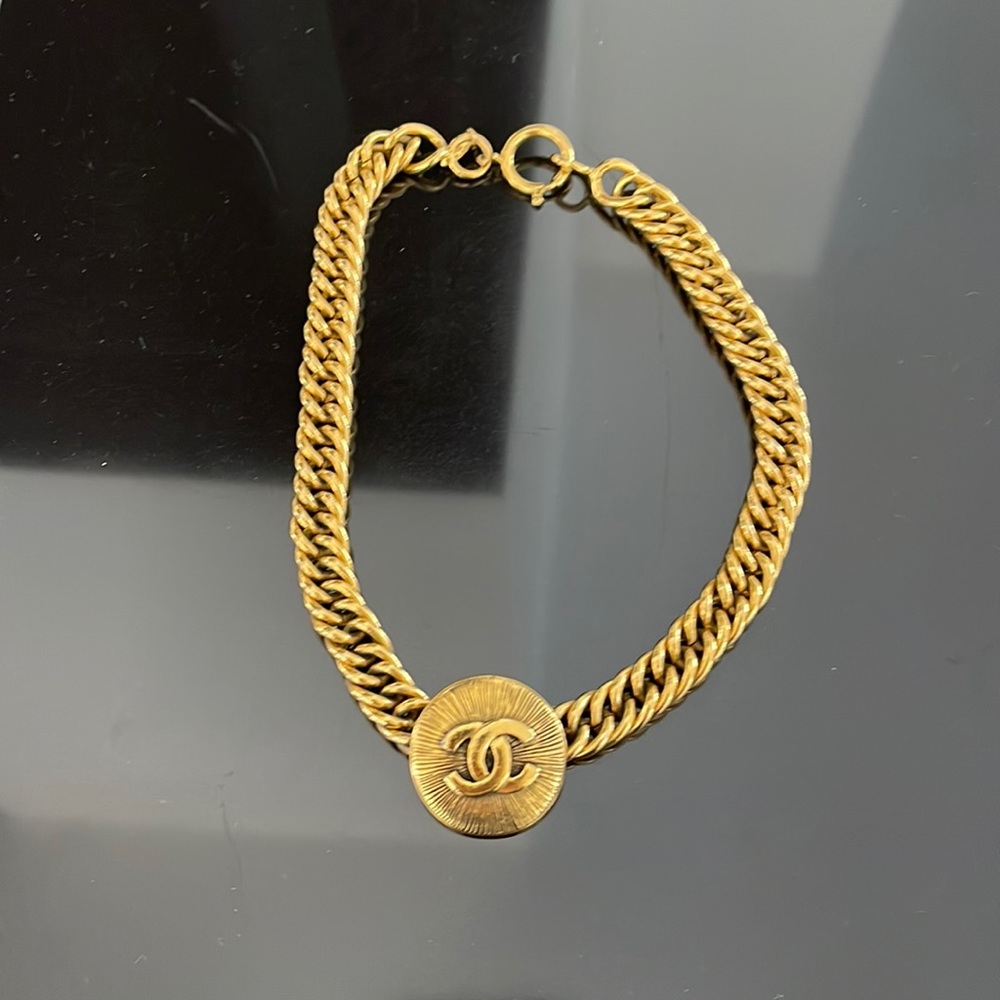 Authentic Chanel Gold Plated Necklace/Choker Vintage